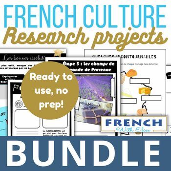 Preview of French Culture Research Projects - French Cultural Bundle - Projets de recherche