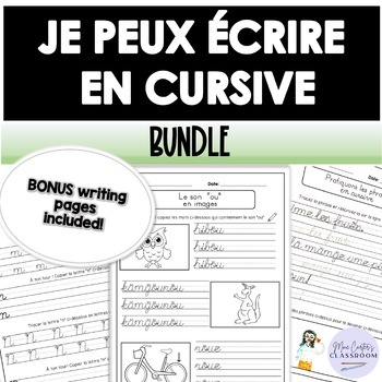 Preview of French Cursive Handwriting Pages BUNDLE