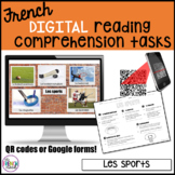 French DIGITAL reading comprehension tasks LES SPORTS