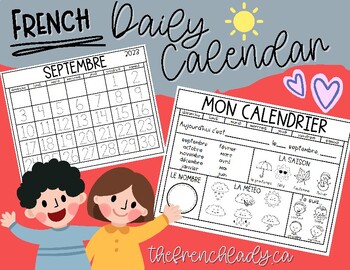 Preview of French Daily Calendar Notebooks for the Entire Year - Daily Math Activities