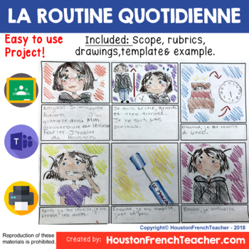 Preview of French Daily Routine - La Routine Quotidienne - French Project