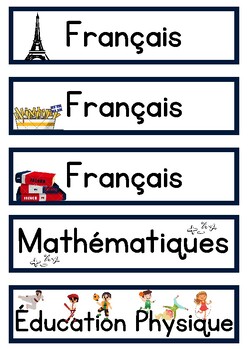 Preview of French Daily Schedule Labels