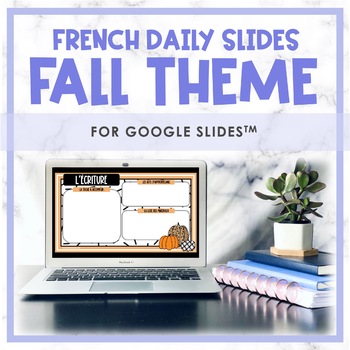 Preview of French Daily Slides | October Fall Theme