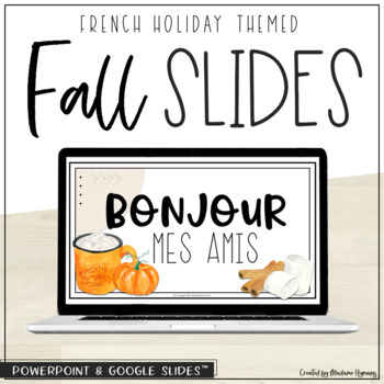 Preview of French Daily Slides | Fall Theme + Holidays