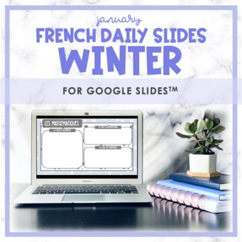 Preview of French Daily Slides | January Winter Theme