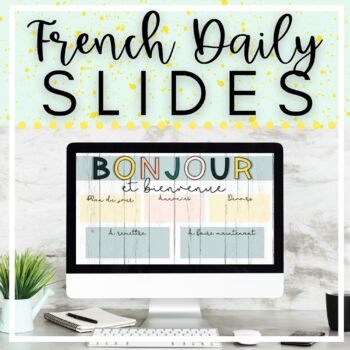 Preview of French Daily Slides - Pastel Theme