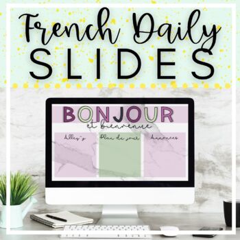 Preview of French Daily Slides - Marble Theme
