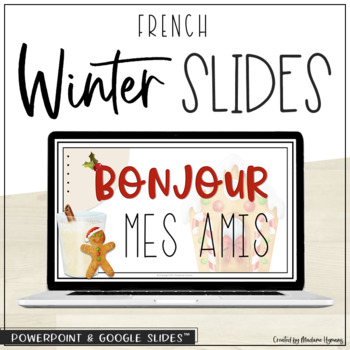 Preview of French Daily Slides | Winter Theme