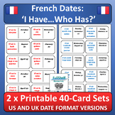 French Dates Activities Calendar Fun Games Dates in French