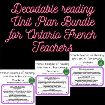 Preview of French Decodable Reading Unit Plan bundle for Ontario Teachers