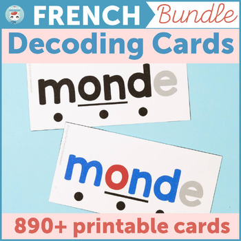 Preview of French Decoding and Blending Cards for Teachers Following the Science of Reading