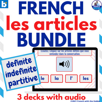 Preview of French Definite, Indefinite & Partitive Articles Boom™ Cards BUNDLE les articles