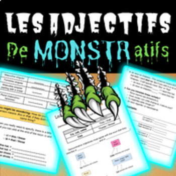 Preview of French Demonstrative Adjectives Notes | Les Adjectifs Demonstratifs