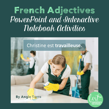 Preview of French Descriptive Adjectives Les adjectifs français PowerPoint and Activities