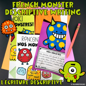 Preview of French Descriptive Writing Monsters - L'écriture descriptive - French Halloween