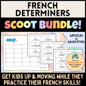 Preview of French Determiners Scoot BUNDLE! [Les déterminants - adjectifs et articles]