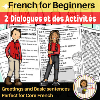 Preview of French Dialogue For Beginners : Greetings and basic sentences for school | Core