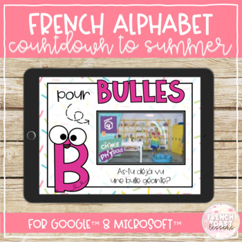Preview of French Digital Alphabet Countdown to Summer | L'été