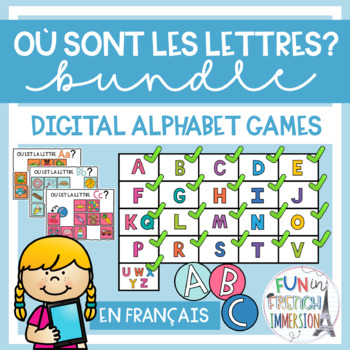 Preview of French Digital Alphabet Games BUNDLE | Où sont les lettres?