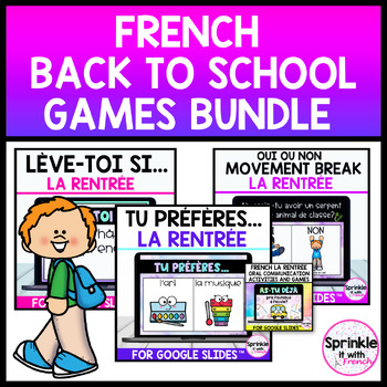 Preview of French Digital Back to School Games Bundle