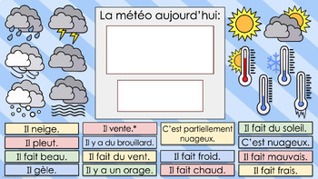 Preview of French Digital Calendar 2023-2024 & Weather Board (Google Slides)