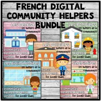 Preview of French Digital Community Helpers BUNDLE | Social Studies | Les Métiers