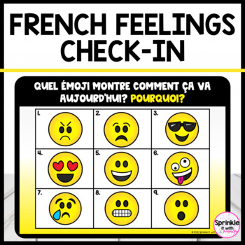 Preview of French Digital Feelings Check in | la santé mentale | French emotions
