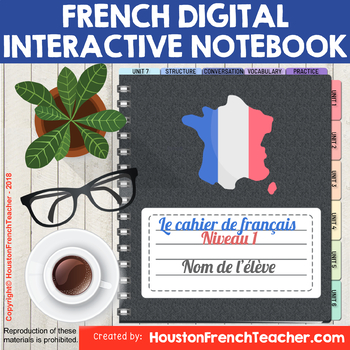 Preview of T'es Branche French Beginner Digital Interactive Notebook Google Slides