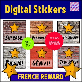 Preview of French Digital Motivational Reward Stickers For SeeSaw™️ or Google™️ 0087