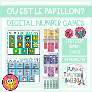 Preview of French Digital Number Games - Où est le papillon?