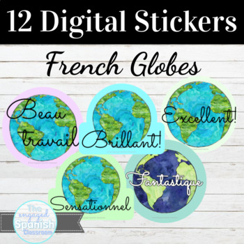 Preview of French Globe Digital Stickers