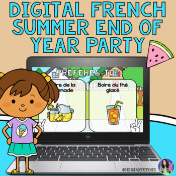 Preview of French Digital Summer End of Year Party | French Last Day of School Fun