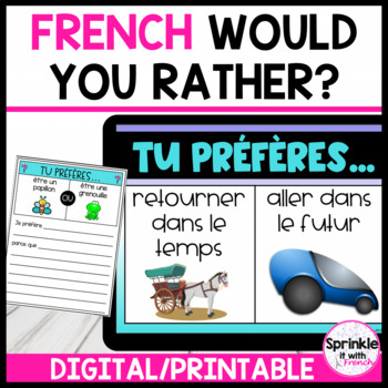 Preview of French Digital Would You Rather? | Tu préfères...