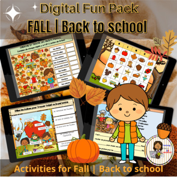 Preview of French Digital activities Fall | Back to school : l' Automne et La rentrée 