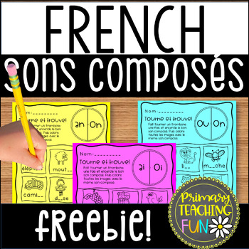 Preview of French Diphthong Worksheets Freebie!  3 Phonics Worksheets and Clip Cards!