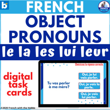 Preview of French Direct & Indirect Object Pronouns Boom™ Digital Cards le la les lui leur