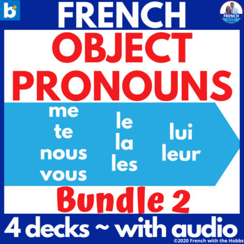 Preview of French Direct and Indirect Object Pronouns Boom™ Digital Task Cards BUNDLE 2