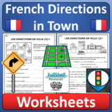 French Directions in Town Les Directions en Ville Worksheets and Puzzles FSL