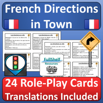 Preview of French Directions in Town Speaking Activity Role Plays Les Directions en Ville