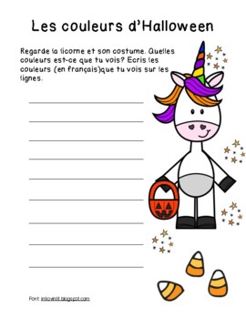 French Do-Now: Les couleurs d'Halloween by Limitless Language