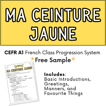 Preview of French Dojo: FREE Yellow Belt Student Page (CEFR A1 FSL Assessment & Curriculum)