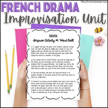 Preview of French Drama Unit and Activities: Improvisation - Unité d'arts dramatique: Impro