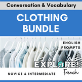 French EDITABLE Clothing Vocab & Conversation Bundle (w/Fr