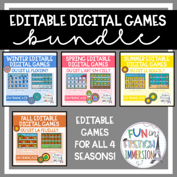 Preview of French EDITABLE DIGITAL Game BUNDLE