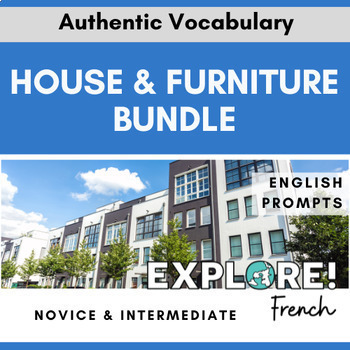 Preview of French EDITABLE House & Furniture Vocab Bundle (w/English prompts)