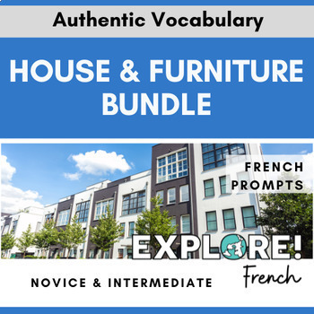Preview of French EDITABLE House & Furniture Vocab Bundle (w/French prompts)