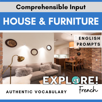 Preview of French | EDITABLE House & Furniture Word Wall & Vocabulary Flashcards