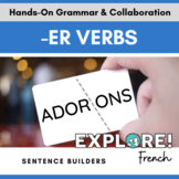 French | -ER Verbs Sentence Builders EDITABLE hands-on activity
