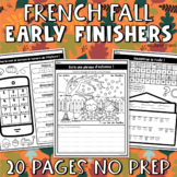 French Early Finishers Fall Packet | French Sub Plans | L'automne