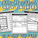 French Early Finishers Spring Packet | French Sub Plans | 